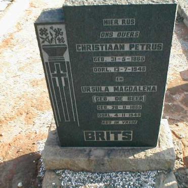 BRITS Christiaan Petrus 1865-1946 &amp; Ursula Magdalena DE BEER 1865-1949
