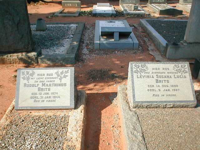 BRITS Rudolf Marthinus 1874-1944 &amp; Levinia Susana Lucia 1880-1967