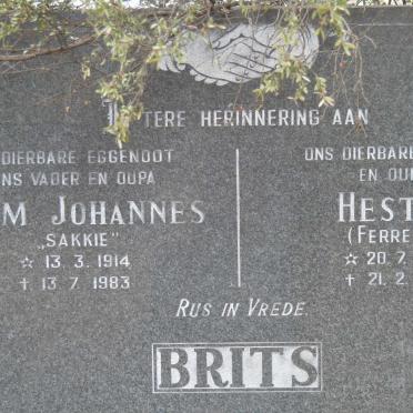 BRITS Adam Johannes 1914-1983 &amp; Hester FERREIRA 1917-1997