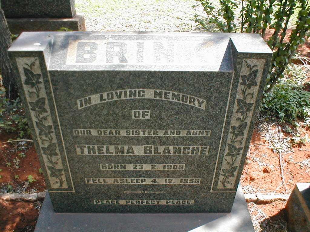 BRINK Thelma Blanche 1908-1958