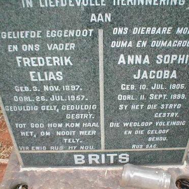 BRITS Frederik Elias 1897-1957 &amp; Anna Sophia Jacoba 1905-1999