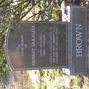 BROWN Ernest Vakaliza 1954-1999