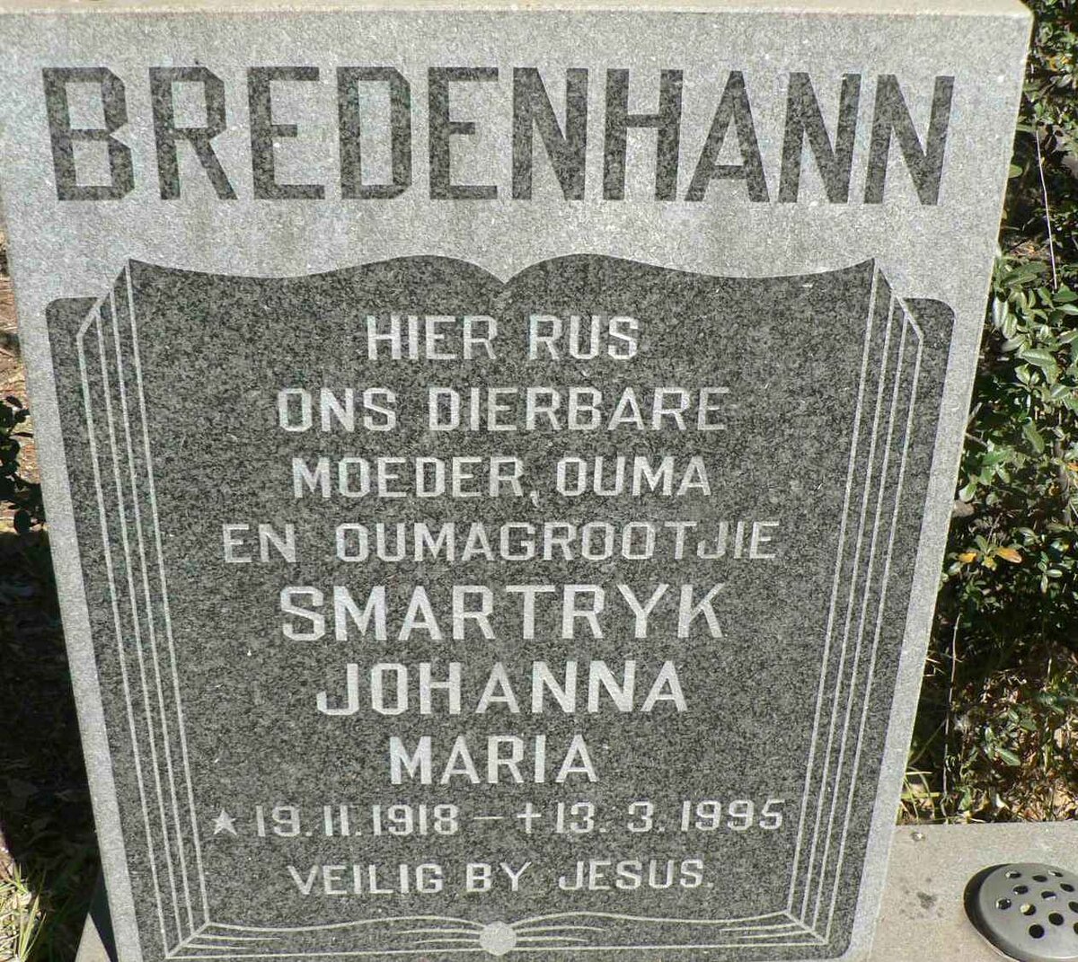 BREDENHANN Smartryk Johanna Maria 1918-1995