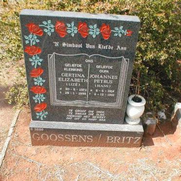 BRITZ Johannes Petrus 1914-1961 :: GOOSSENS Gertina Elizabeth 1973-1998