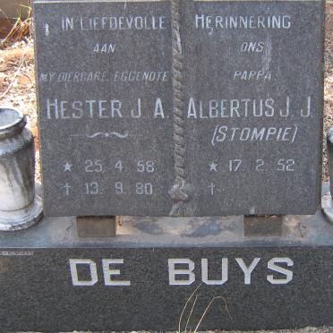 BUYS Albertus J. J., de 1952- &amp; Hester J. A. 1958-1980