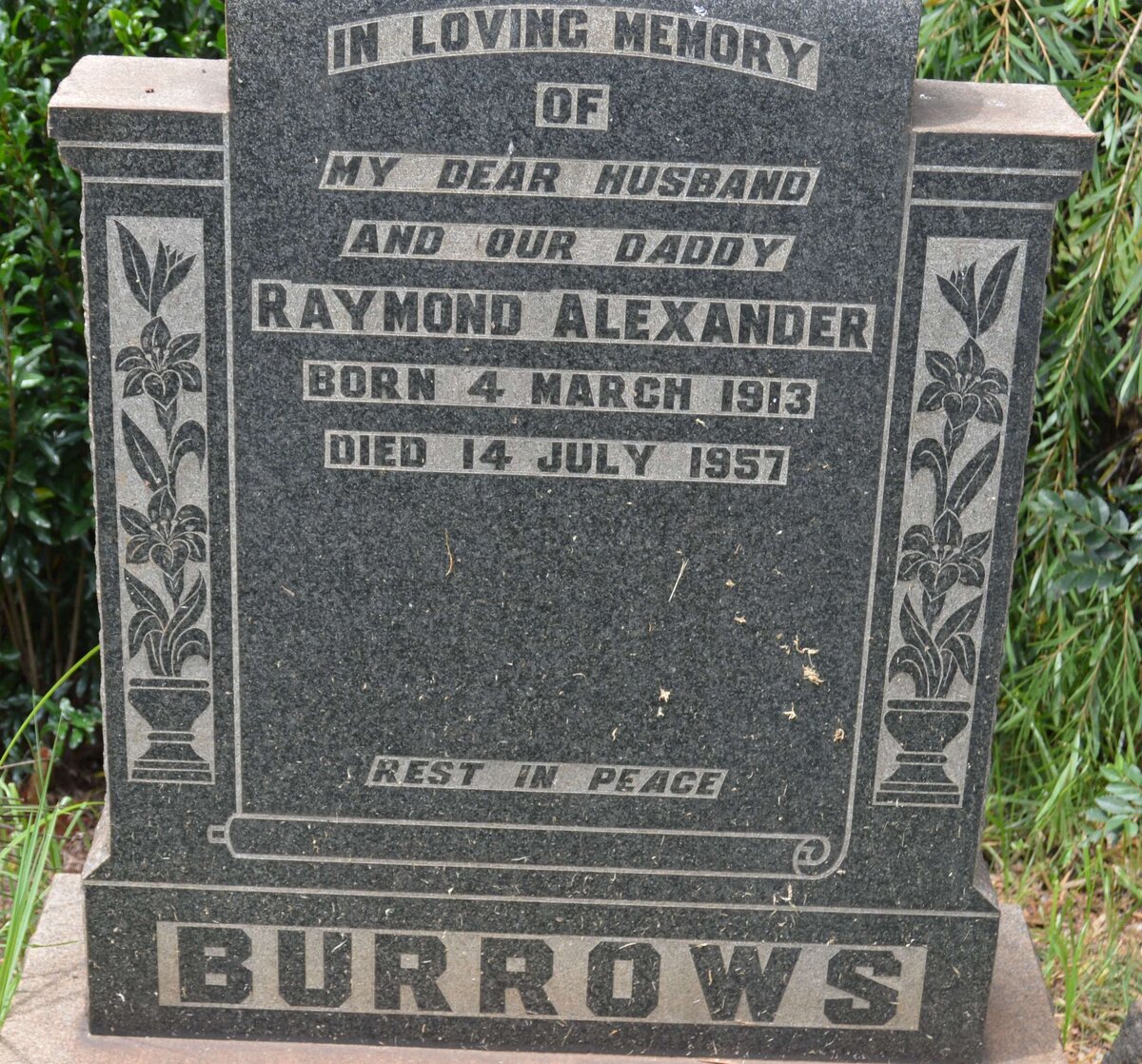 BURROWS Raymond Alexander 1913-1957