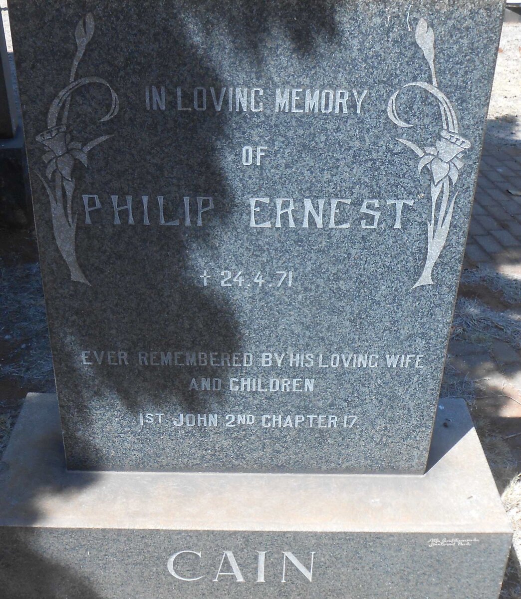 CAIN Philip Ernest -1971