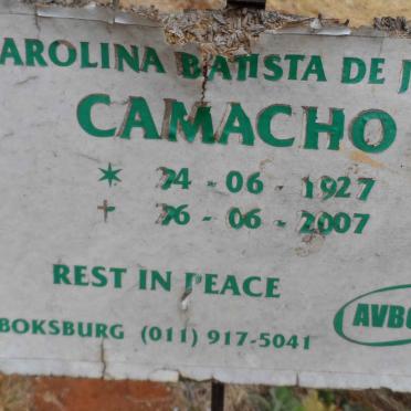CAMACHO Caroline Batista de Jesus 1927-2007