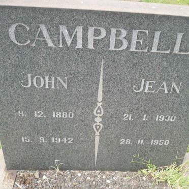 CAMPBELL John 1880-1942 :: CAMPBELL Jean 1930-1950