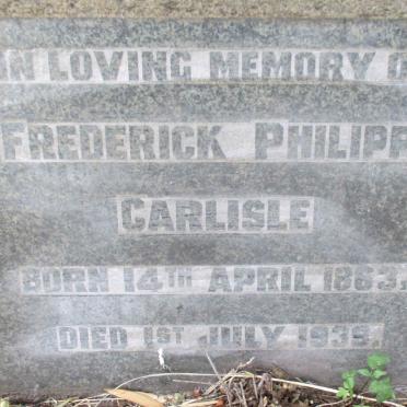 CARLISLE Frederick Philipps 1863-1939
