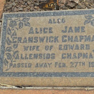 CHAPMAN Alice Jane Cranswick -1949