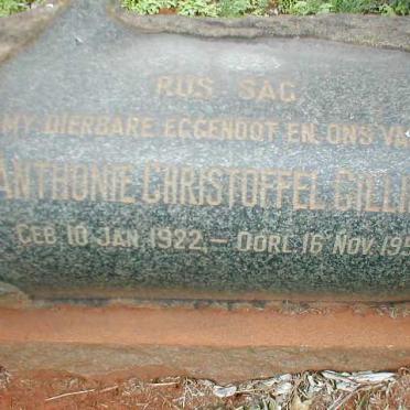 CILLIERS Anthonie Christoffel 1922-1956