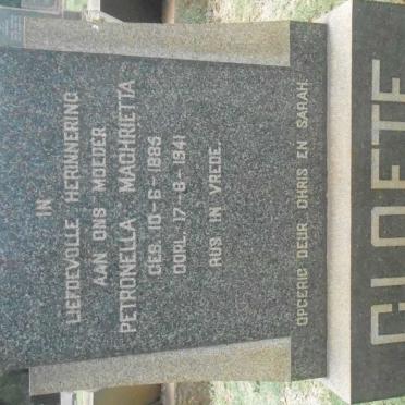 CLOETE Petronella Maghrietta 1885-1941