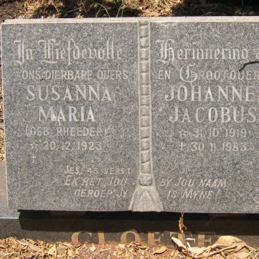 CLOETE Johannes Jacobus 1919-1983 &amp; Susanna Maria RHEEDER 1923-