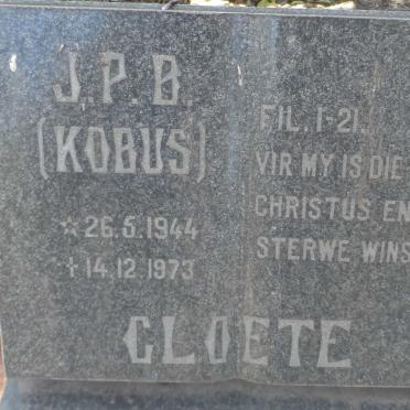 CLOETE J.P.B. 1944-1973