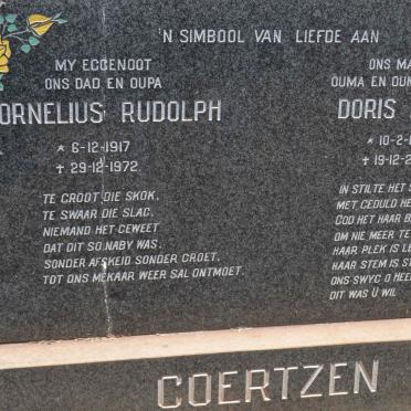 COERTZEN Cornelius Rudolph 1917-1972 &amp; Doris Irene 1923-2003