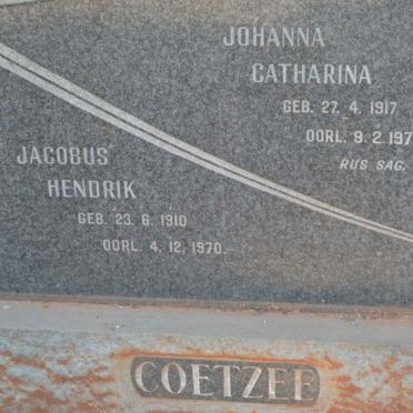 COETZEE Jacobus Hendrik 1910-1970 &amp; Johanna Catharina 1917-1977