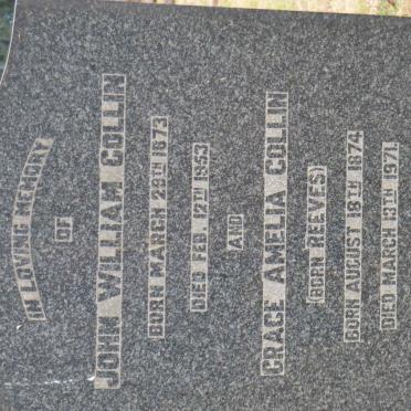 COLLIN John William 1873-1953 &amp; Grace Amelia REEVES 1874-1971