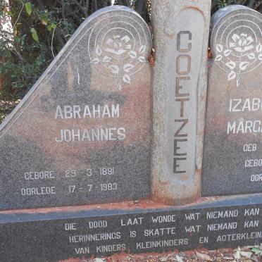 COETZEE Abraham Johannes 1891-1983 &amp; Izabella Margaretha JOUBERT 1903-1982