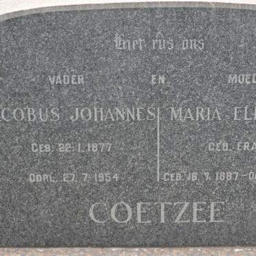 COETZEE Jacobus Johannes 1877-1954 &amp; Maria Elizabeth ERASMUS 1887-1960