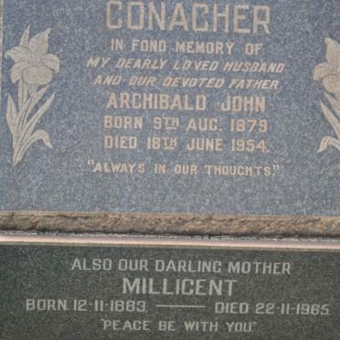 CONACHER Archibald John 1879-1954 &amp; Millicent 1883-1965