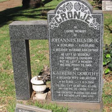 CRONJÉ Johannes Hendrik 1909-1962 &amp; Kathleen Dorothy 1914-2004 :: CRONJÉ Ivan 1939-1999
