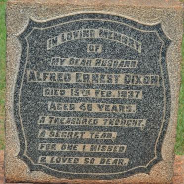 DIXON Alfred Ernest -1937