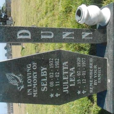 DUNN Selby 1932-1982 &amp; Juletta Lena 1929-1977