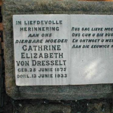 DRESSELT Cathrine Elizabeth, von 1875-1933
