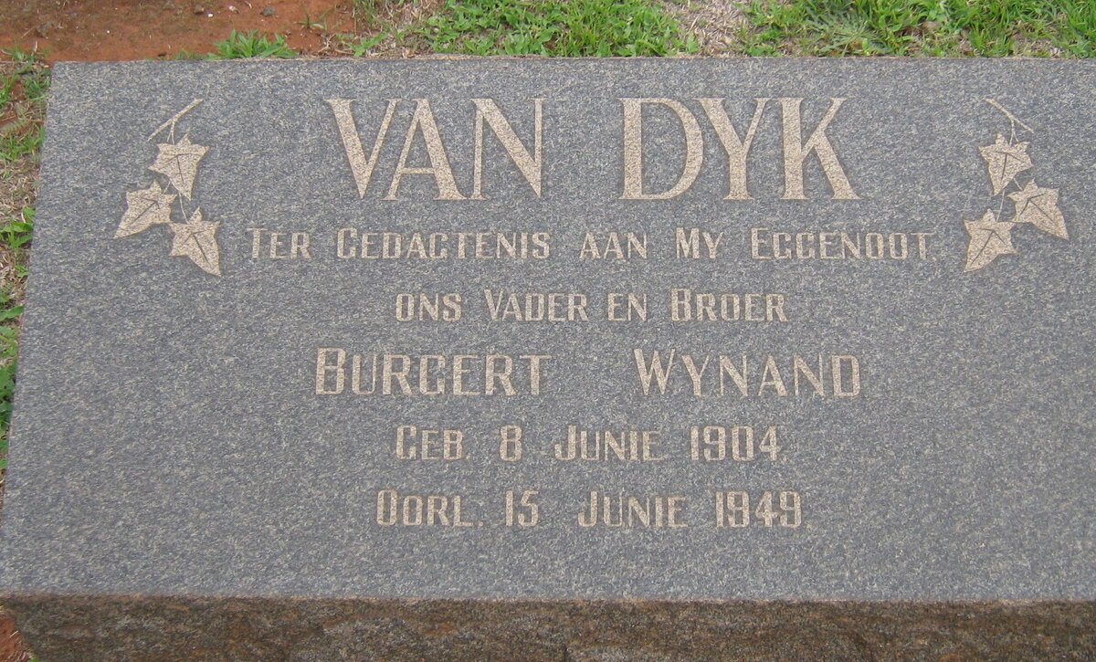 DYK Burgert Wynand, van 1904-1949