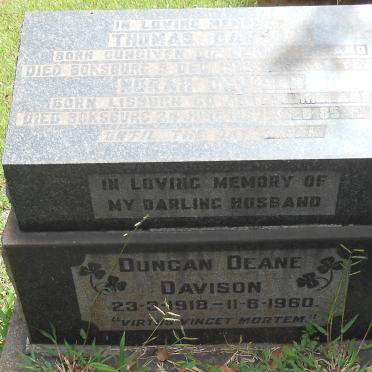 DAVISON Thomas -1926 &amp; Norah -1967 :: DAVISON Duncan Dean 1918-1960