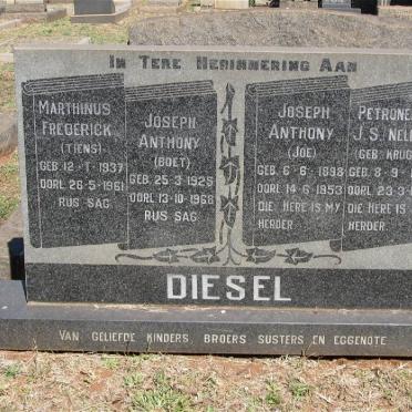 DIESEL Joseph Anthony 1898-1953 &amp; Petronella J.S. KRUGER 1903-1978
