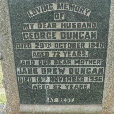DUNCAN George -1940 &amp; Jane Drew -1956