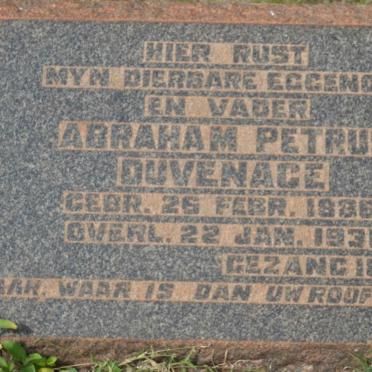 DUVENAGE Abraham Petrus 1886-1931