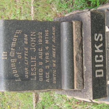 DICKS Leslie John -1932