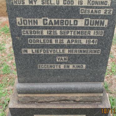 DUNN John Gambold 1913-1941