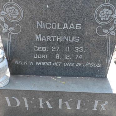 DEKKER Nicolaas Marthinus 1933-1974