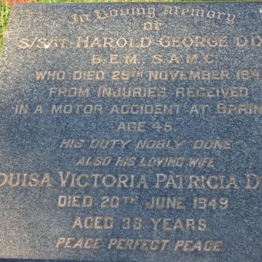 DIXON Harold George -1945 &amp; Louisa Victoria Patricia -1949