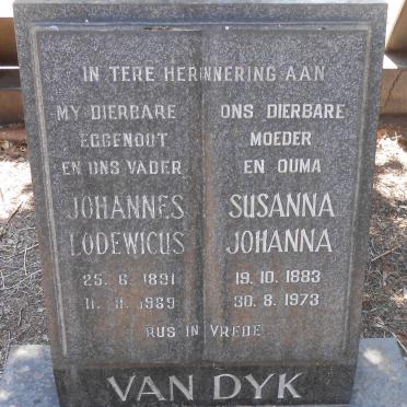DYK Johannes Lodewicus, van 1891-1969 &amp; Susanna Johanna 1883-1973