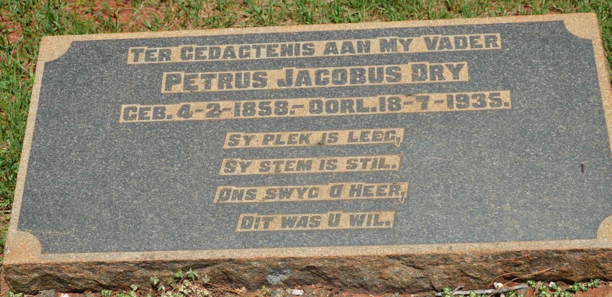 DRY Petrus Jacobus 1858-1935