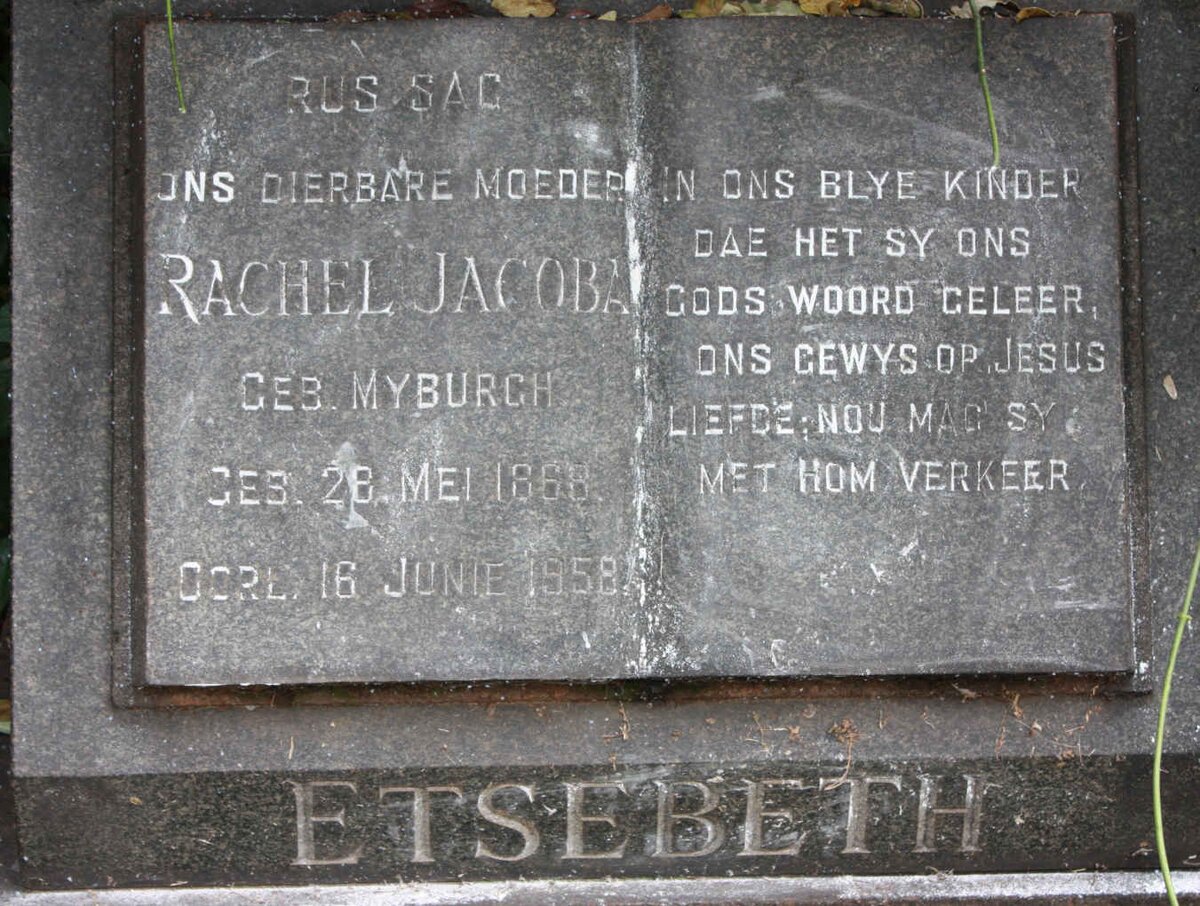 ETSEBETH Rachel Jacoba nee MYBURGH 1868-1958
