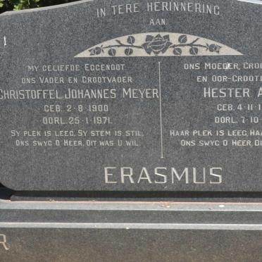 ERASMUS Christoffel Johannes Meyer 1900-1971 &amp; Hester Anna 1906-1982