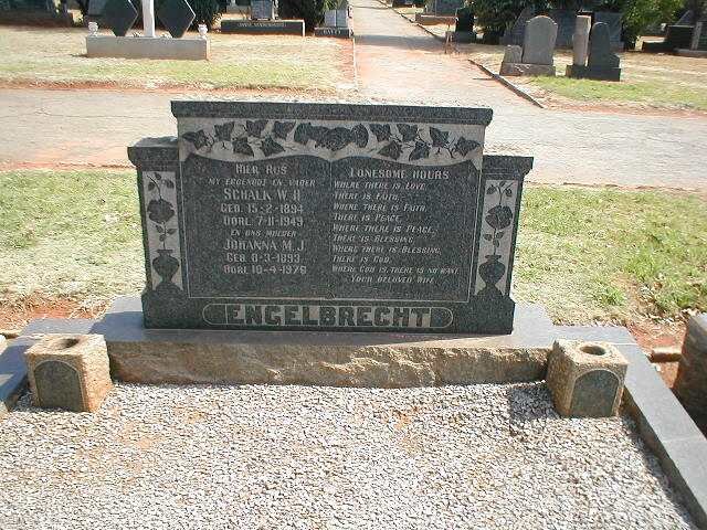 ENGELBRECHT Schalk W.H. 1894-1949 &amp; Johanna M.J. 1893-1979