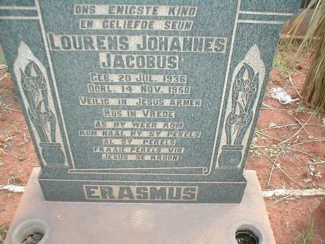 ERASMUS Lourens Johannes Jacobus 1936-1958