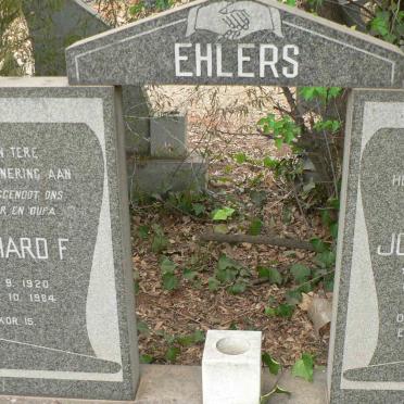 EHLERS Richard F. 1920-1984 &amp; Johanna M. 1928-1990