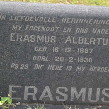ERASMUS Erasmus Albertus 1897-1930