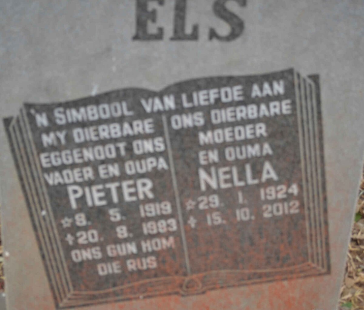 ELS Pieter 1919-1983 &amp; Nella 1924-2012