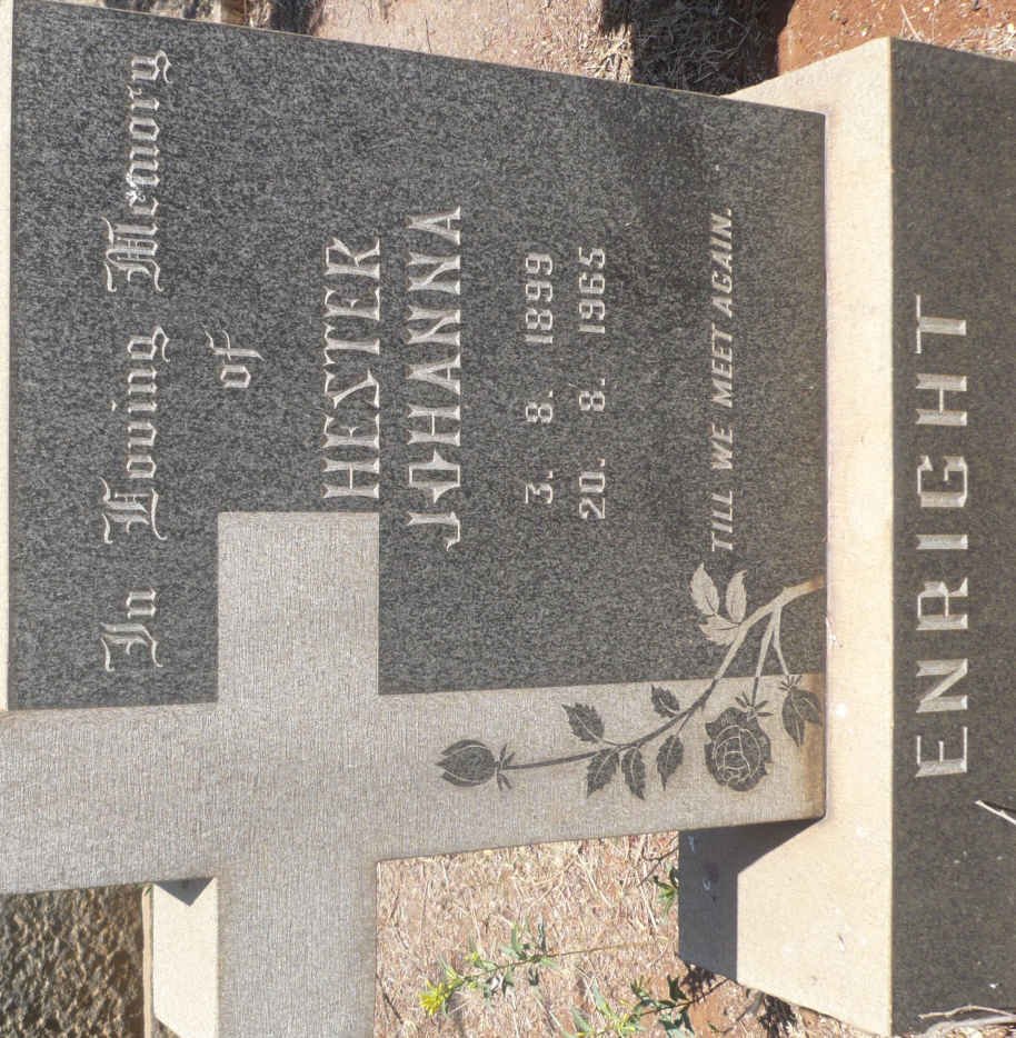 ENRIGHT Hester Johanna 1899-1965