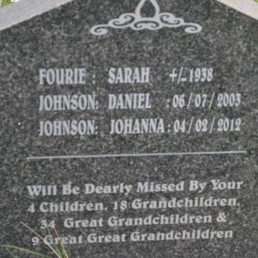 FOURIE Sarah :: JOHNSON Daniel -2003 :: JOHNSON Johanna -2012