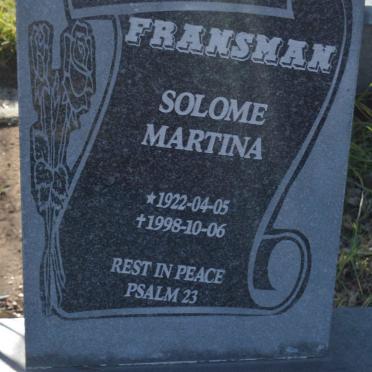 FRANSMAN Solome Martina 1922-1998